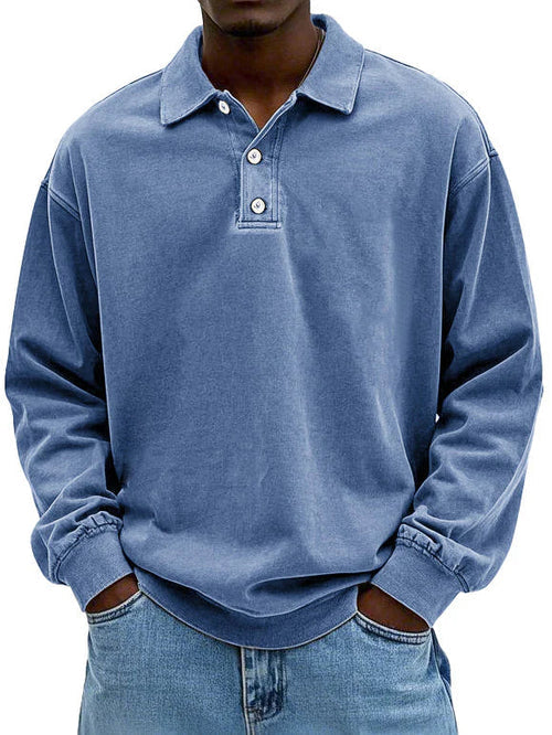 Asher | Heren Casual Polo Shirt met Lange Mouwen