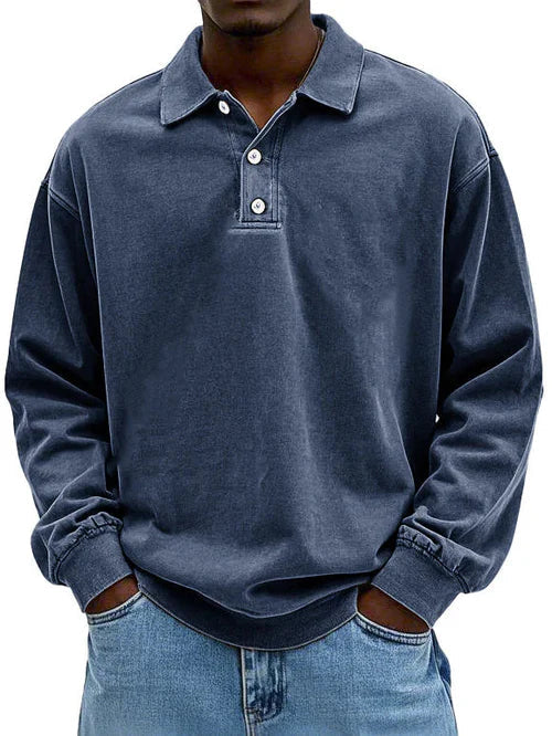 Asher | Heren Casual Polo Shirt met Lange Mouwen