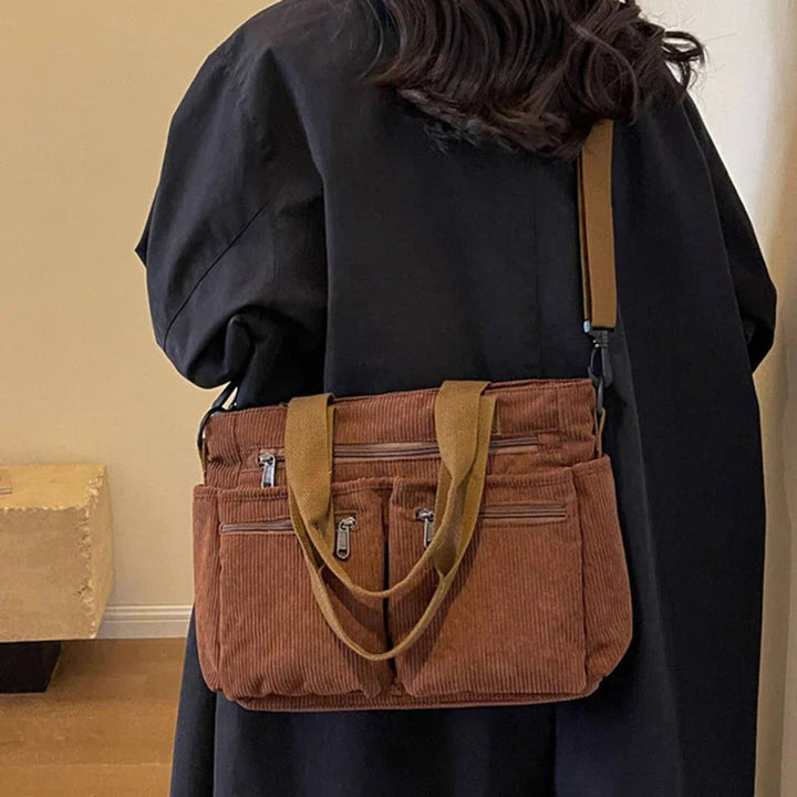 Ribfluwelen Veelzakkige Tote Bag Dames Schoudertas