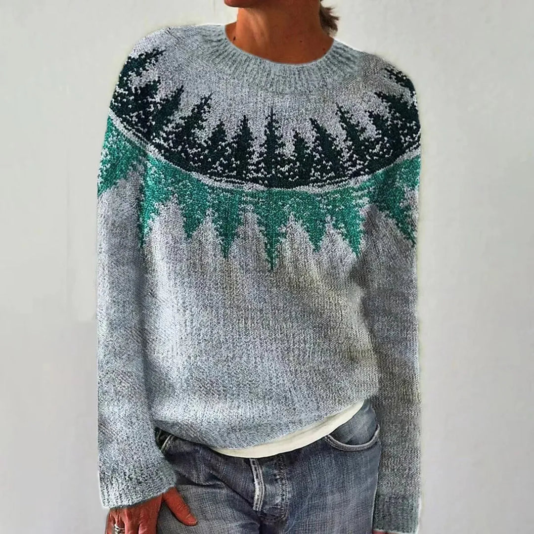 Carola™ Gestrickter Pullover mit Bunten Skandinavischen Mustern