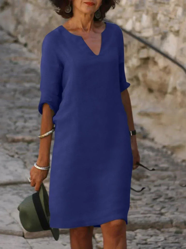 Victoria | Damen Elegantes Midikleid mit Ausschnitt