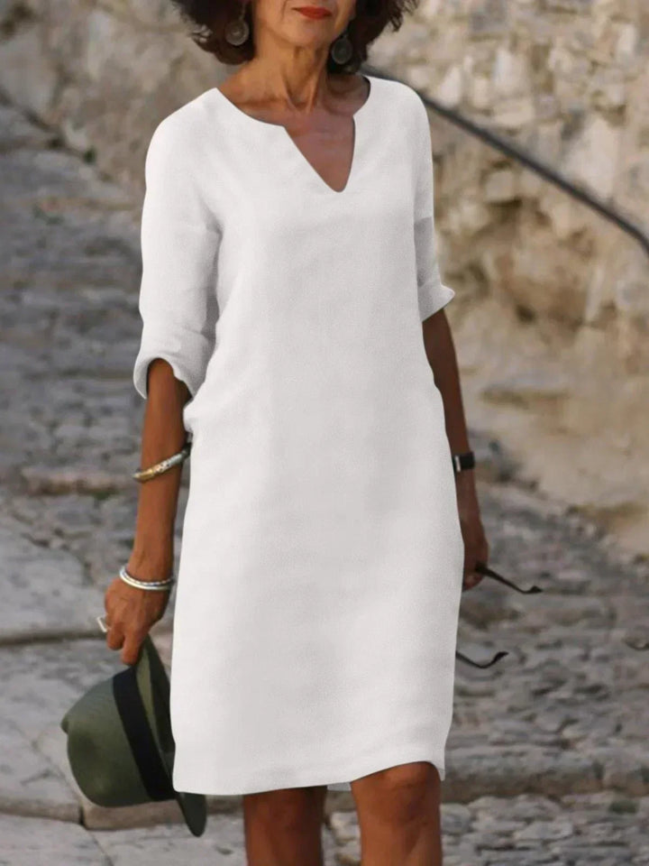 Victoria | Damen Elegantes Midikleid mit Ausschnitt