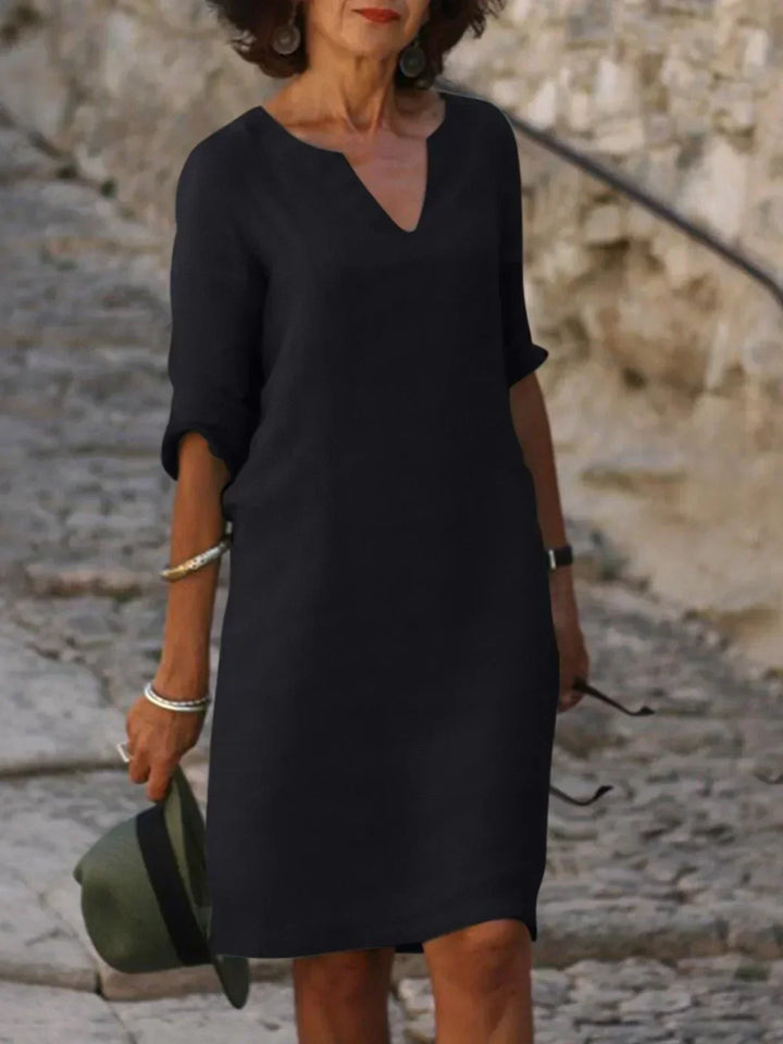 Victoria | Damen Elegantes Midikleid mit Ausschnitt