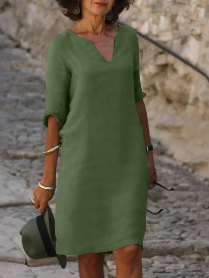 Victoria | Damen Elegantes Midikleid mit Ausschnitt