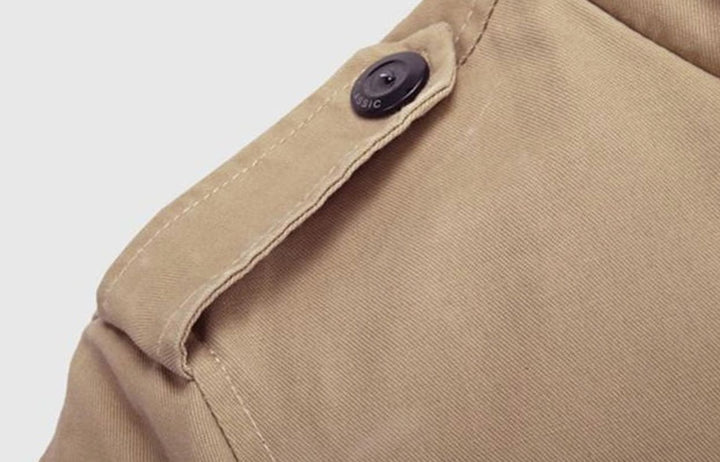 Slim-fit Gewatteerde Katoenen Winterjas Heren met Epauletten