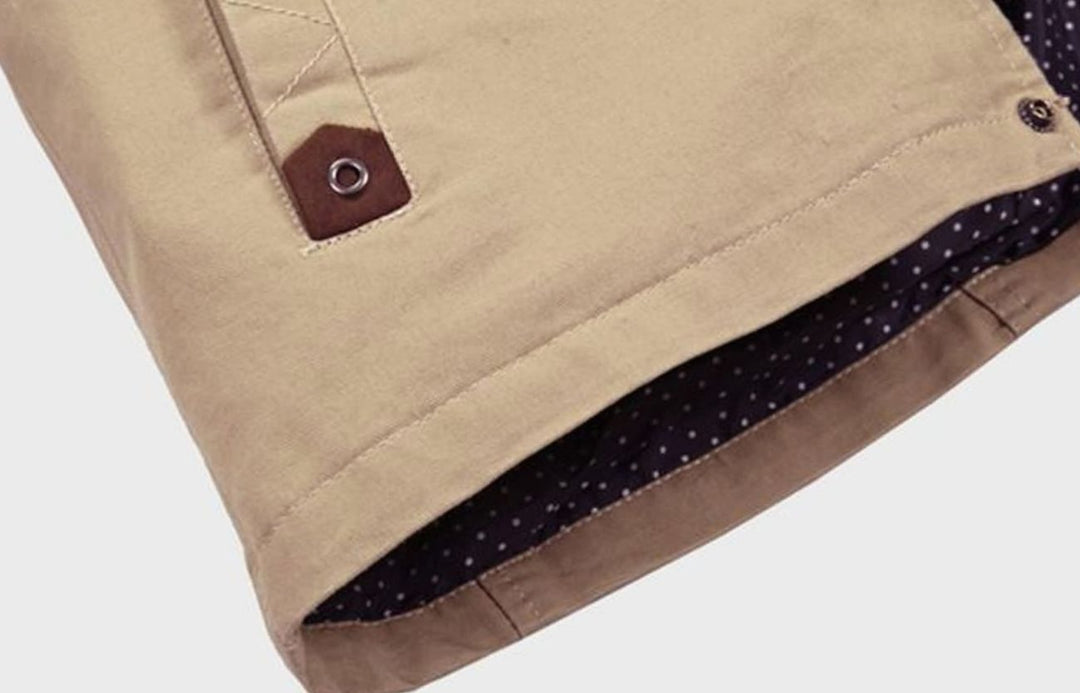 Slim-fit Gewatteerde Katoenen Winterjas Heren met Epauletten