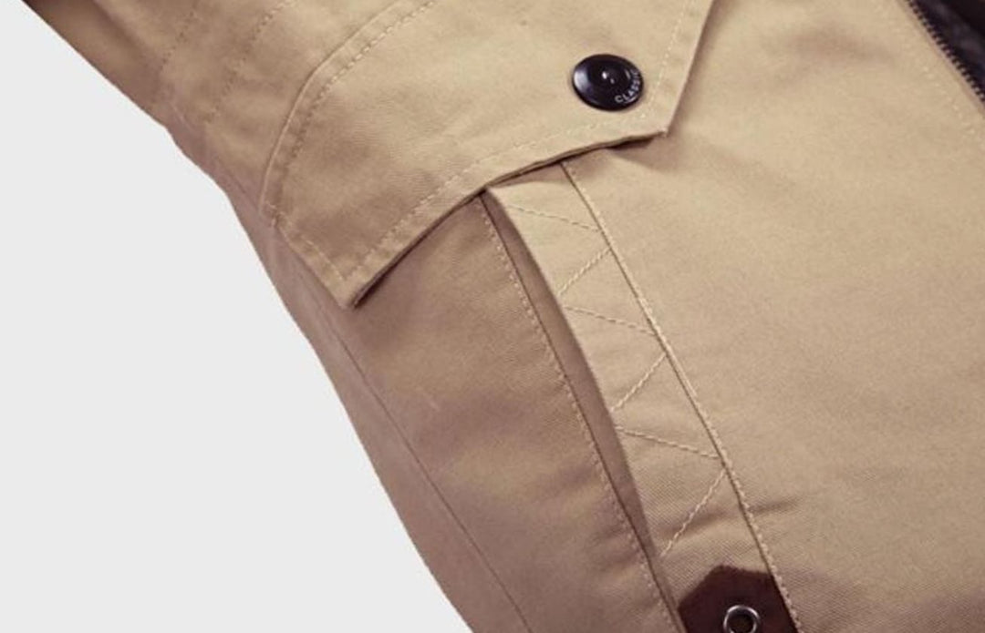 Slim-fit Gewatteerde Katoenen Winterjas Heren met Epauletten
