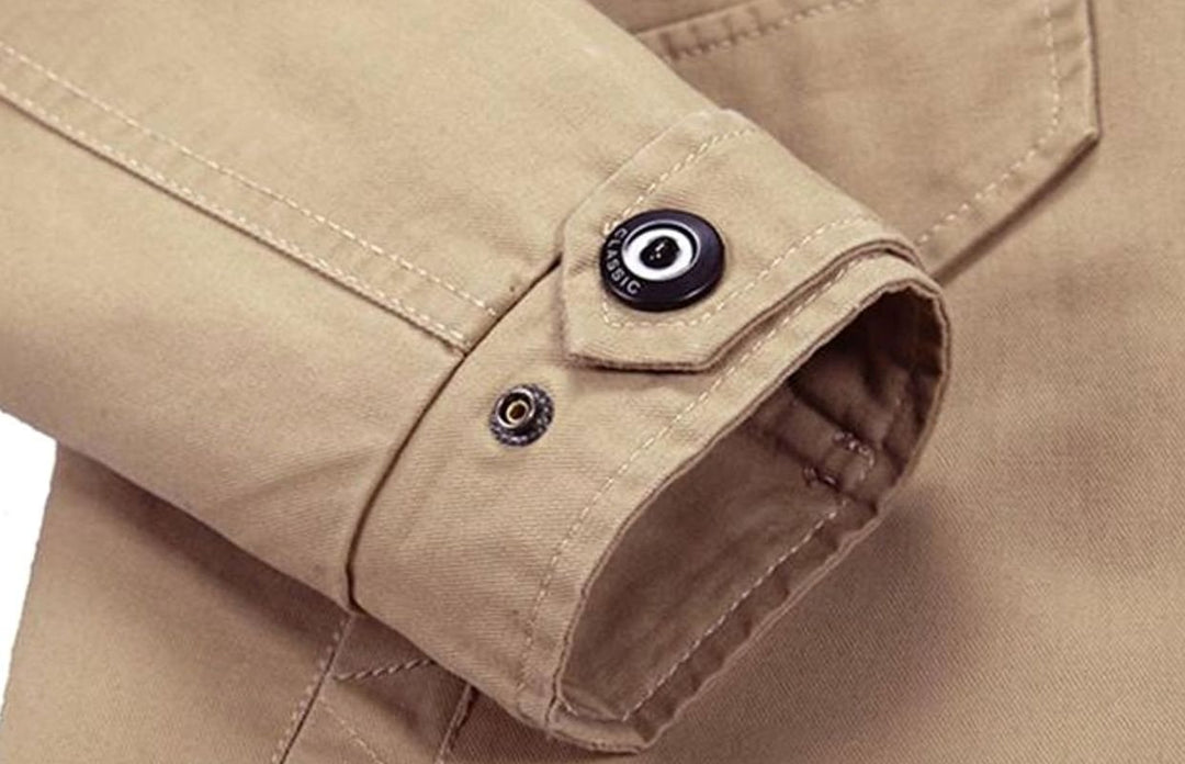Slim-fit Gewatteerde Katoenen Winterjas Heren met Epauletten