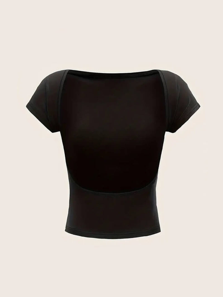 Paula | Zwart Rugloos Top