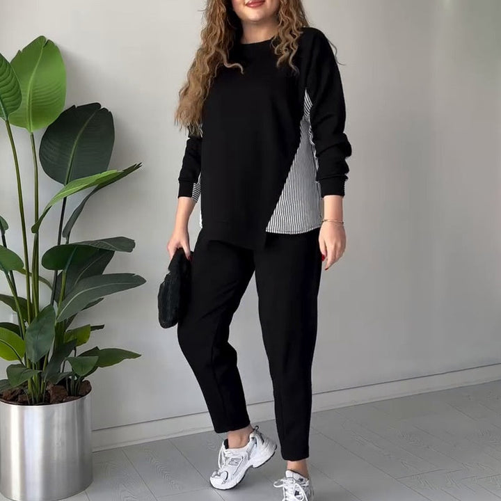 Bregje™ Modisches Damen-Set mit asymmetrischem Top und Hose