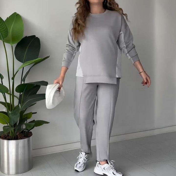 Bregje™ Modisches Damen-Set mit asymmetrischem Top und Hose