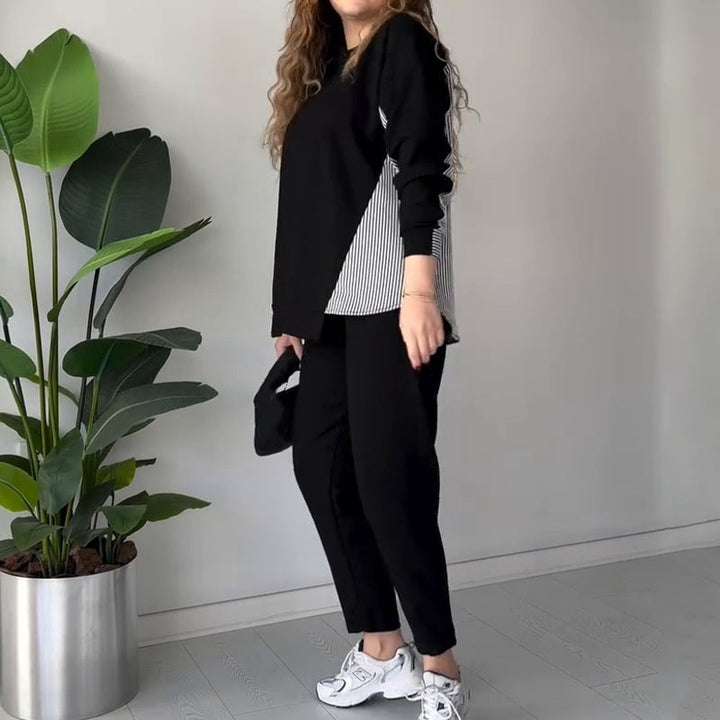 Bregje™ Modisches Damen-Set mit asymmetrischem Top und Hose