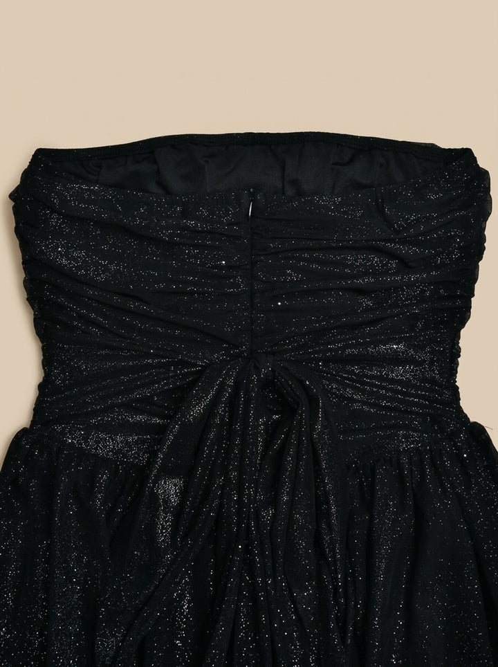 Strapless Glitter Feestjurk Dames Mini A-line