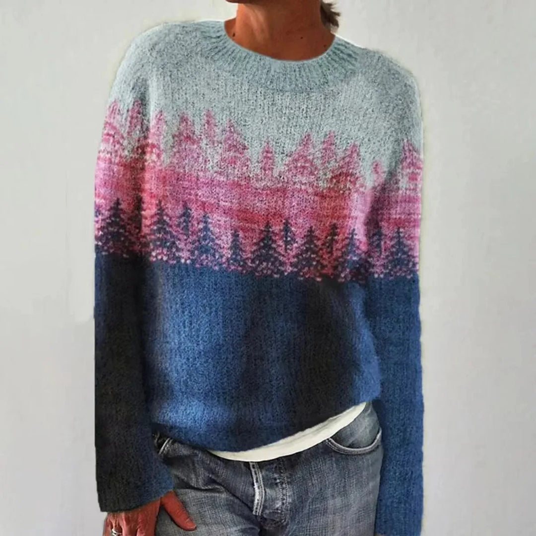 Carola™ Gestrickter Pullover mit Bunten Skandinavischen Mustern
