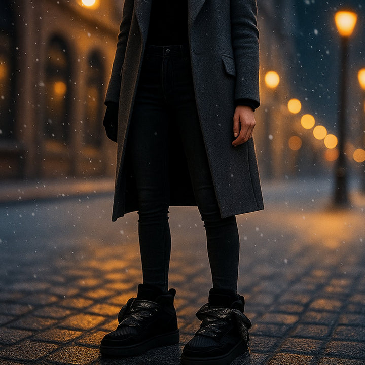 Warme Gevoerde Laarzen Dames Veterschoenen Antislip Winterboots