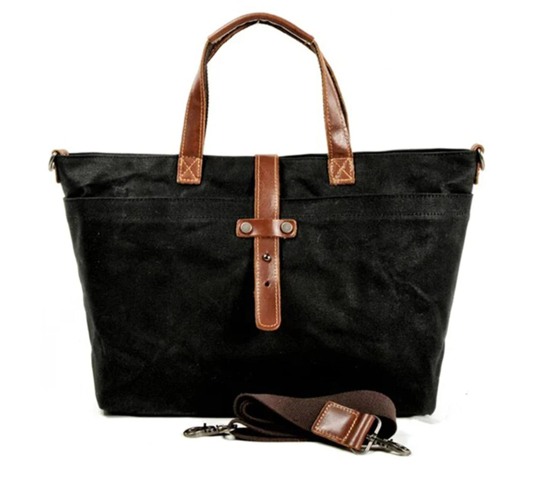 Waterdichte Gewaxed Canvas Tote Bag Leren Handvatten - Steinkohlebergwerk