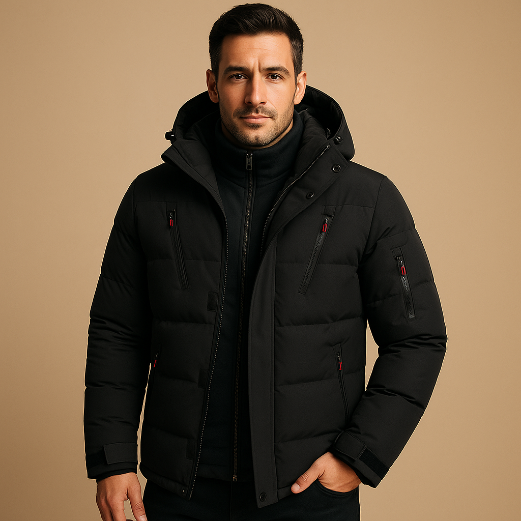 Emilio | Herren Warme Gepolsterte Winterjacke mit Kapuze