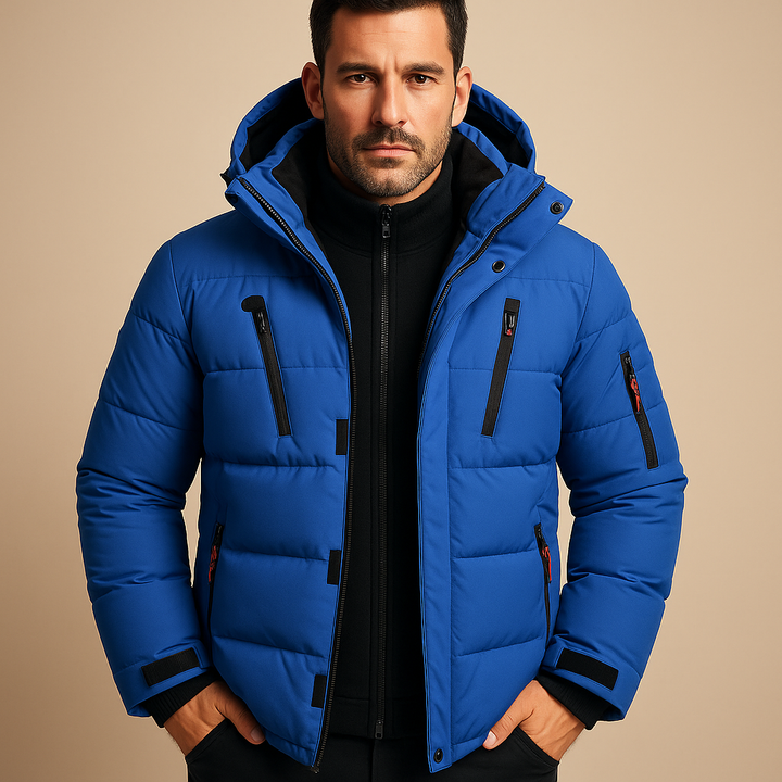 Emilio | Herren Warme Gepolsterte Winterjacke mit Kapuze