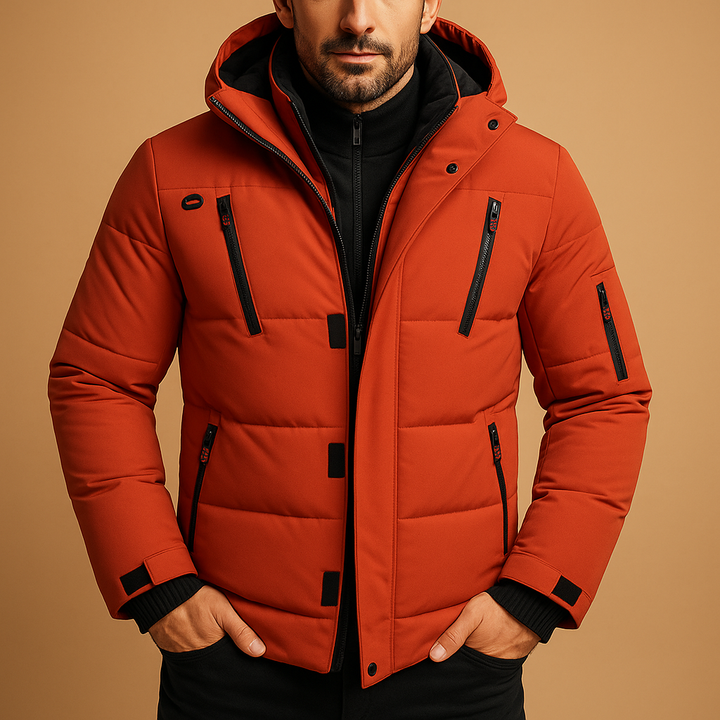 Emilio | Herren Warme Gepolsterte Winterjacke mit Kapuze