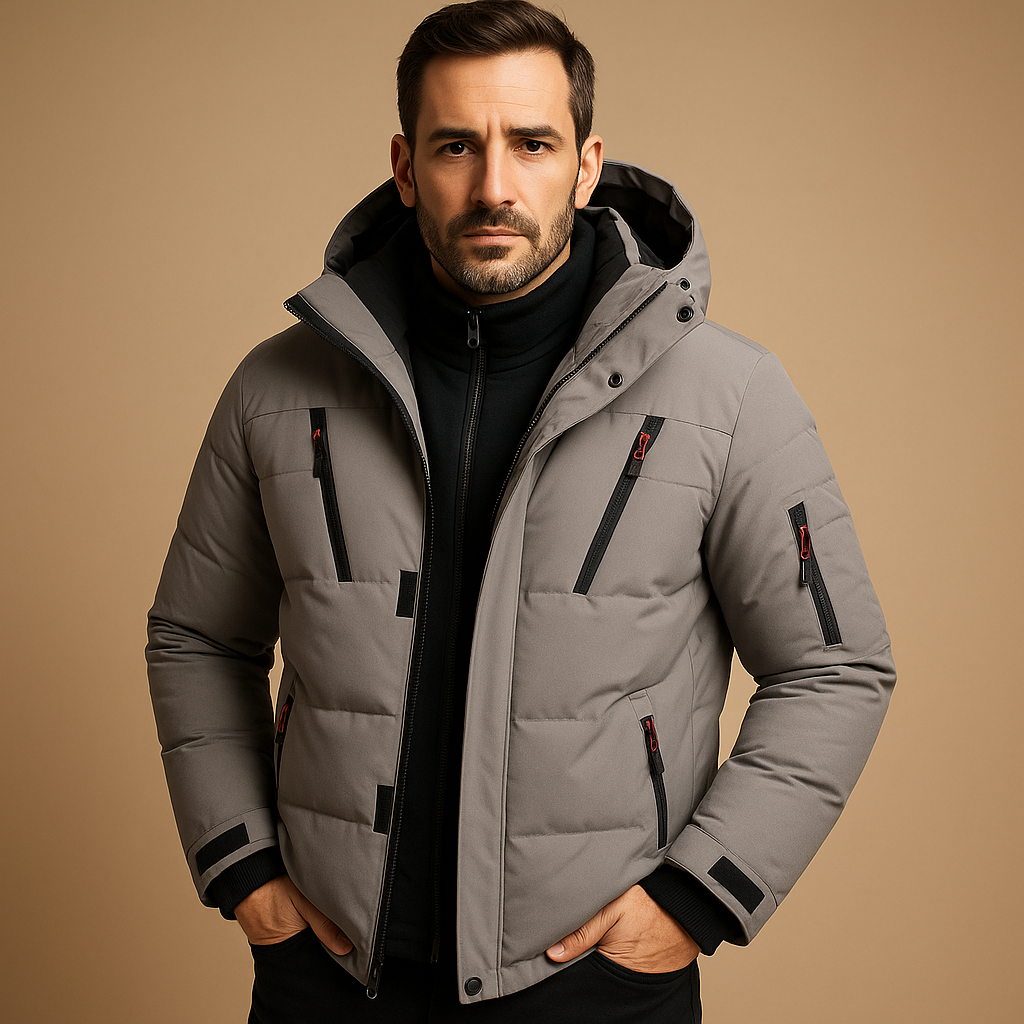 Emilio | Herren Warme Gepolsterte Winterjacke mit Kapuze