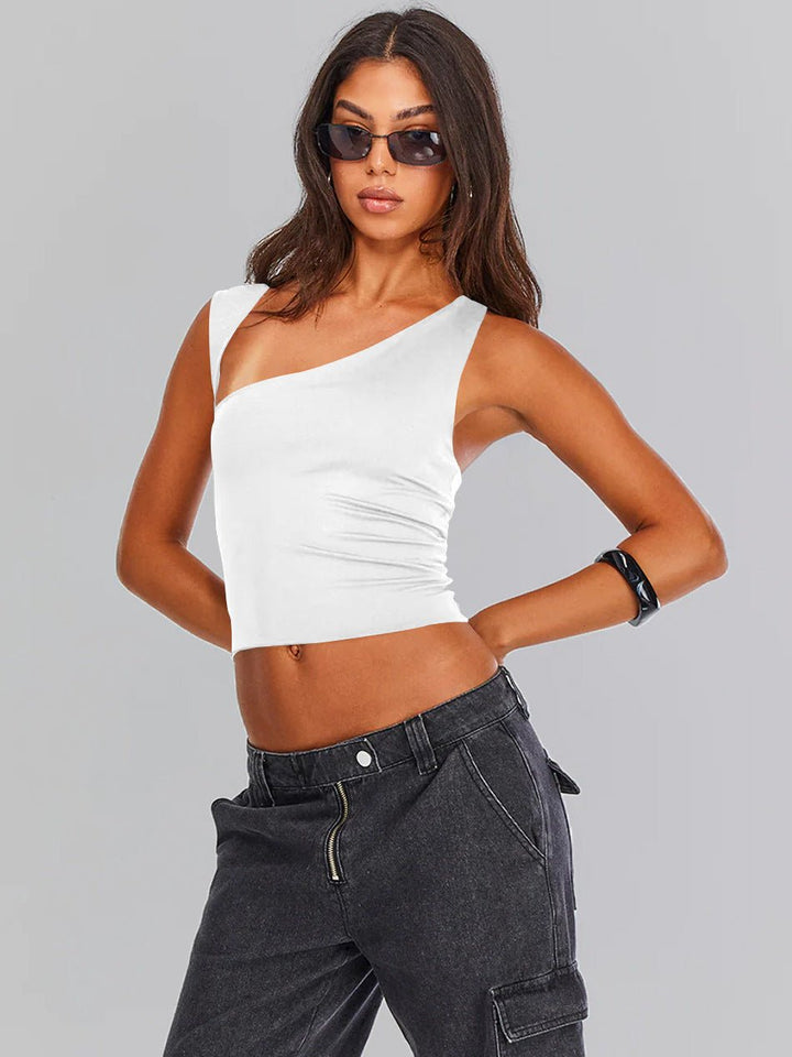 Sybille | Stijlvol Een-Schouder-Crop-Top voor Elke Gelegenheid
