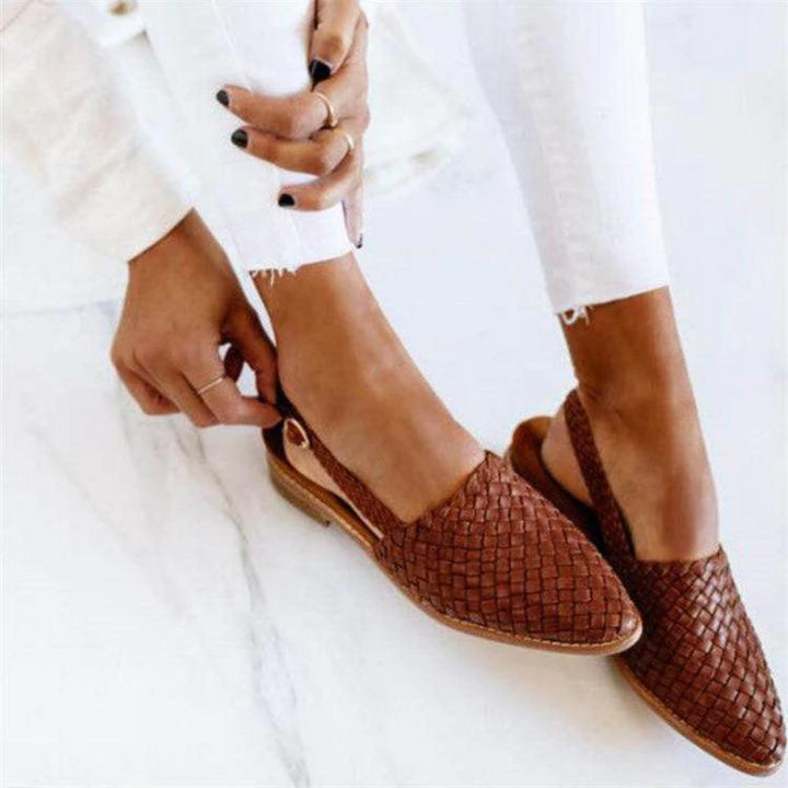 Amber | Damen Schlupf Gewebte Flache Loafers