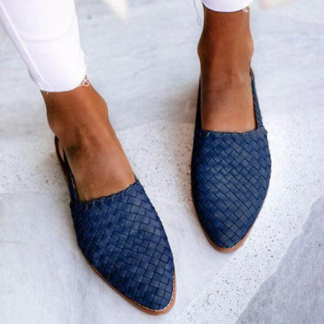 Amber | Damen Schlupf Gewebte Flache Loafers