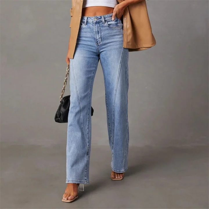 Catherine | Dames Klassieke Rechte Pijpen Denim Jeans