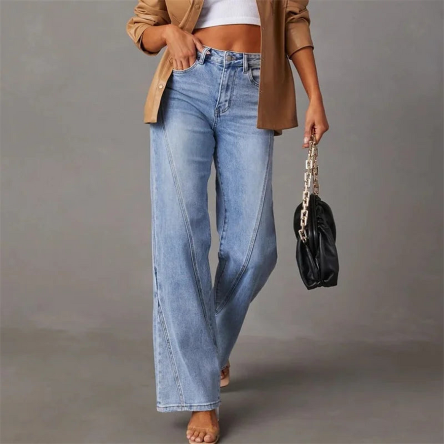 Catherine | Dames Klassieke Rechte Pijpen Denim Jeans