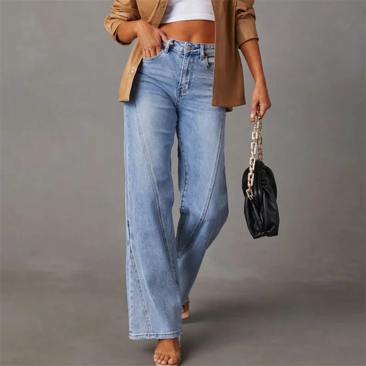 Catherine | Dames Klassieke Rechte Pijpen Denim Jeans