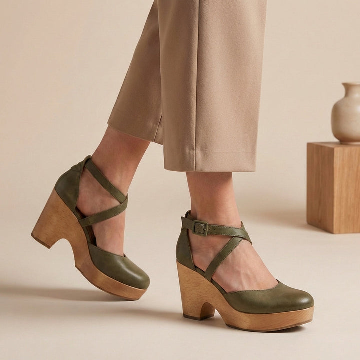 Jane | Dames Blokhak Riem Platform Hakken