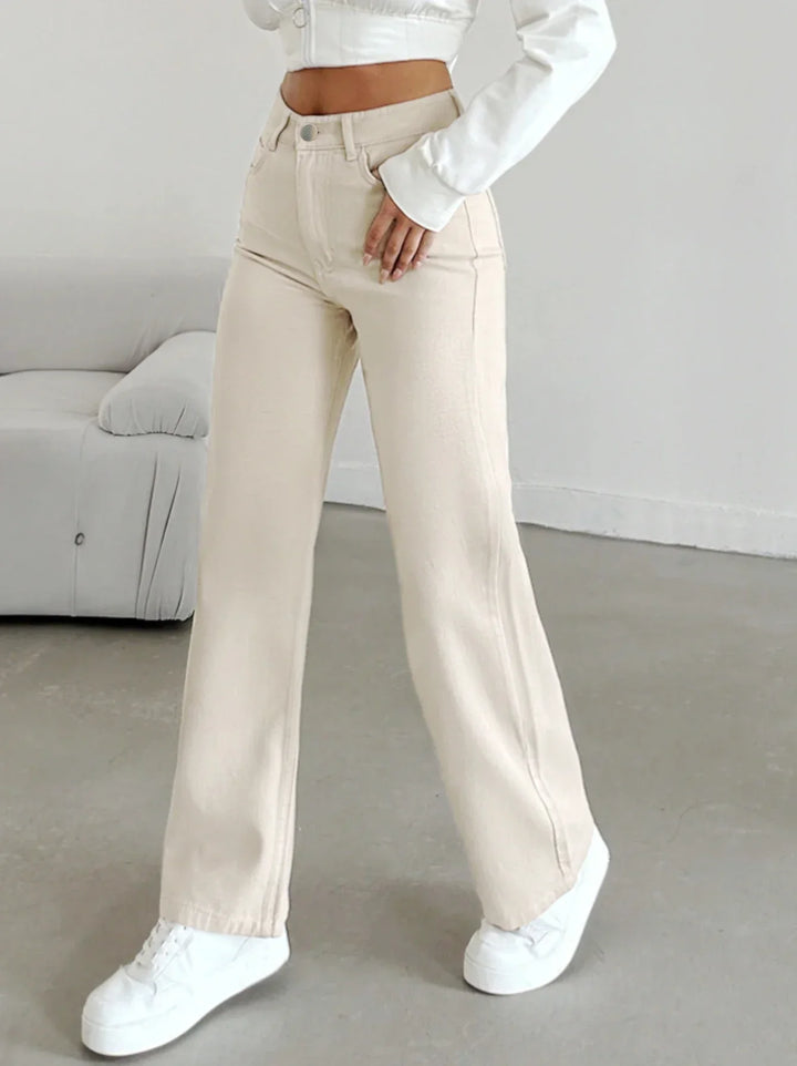 Victoria | Dames Hoge Taille Rechte Pijpen Broek