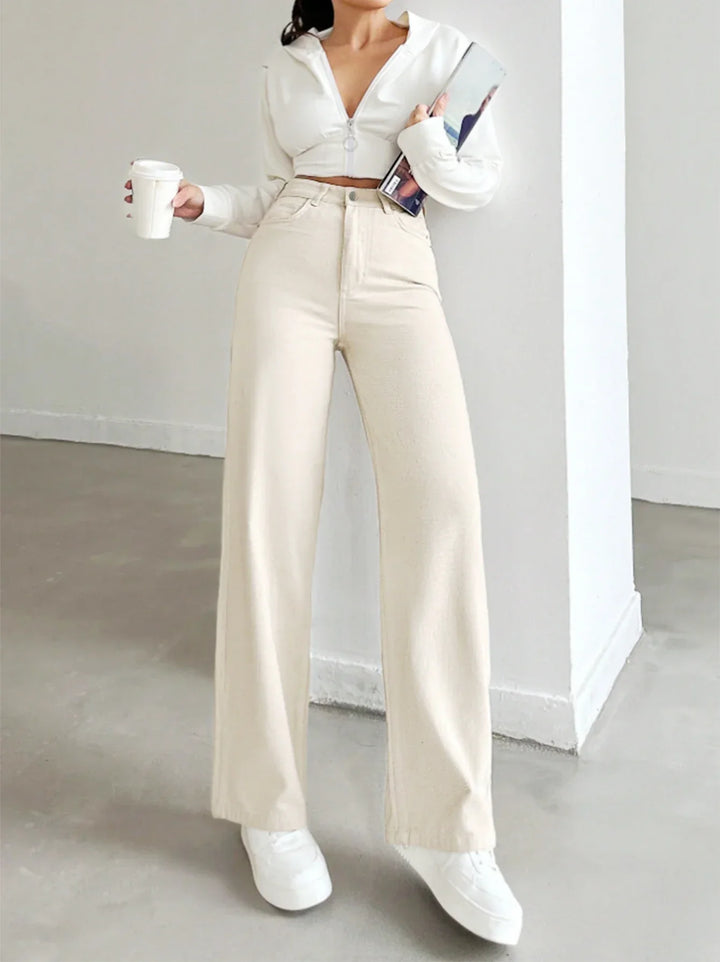 Victoria | Dames Hoge Taille Rechte Pijpen Broek