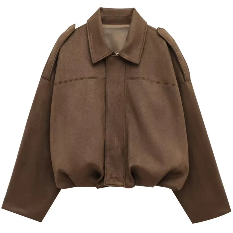 Iris | Damen Wildleder Kurz geschnittene Jacke Casual Chic