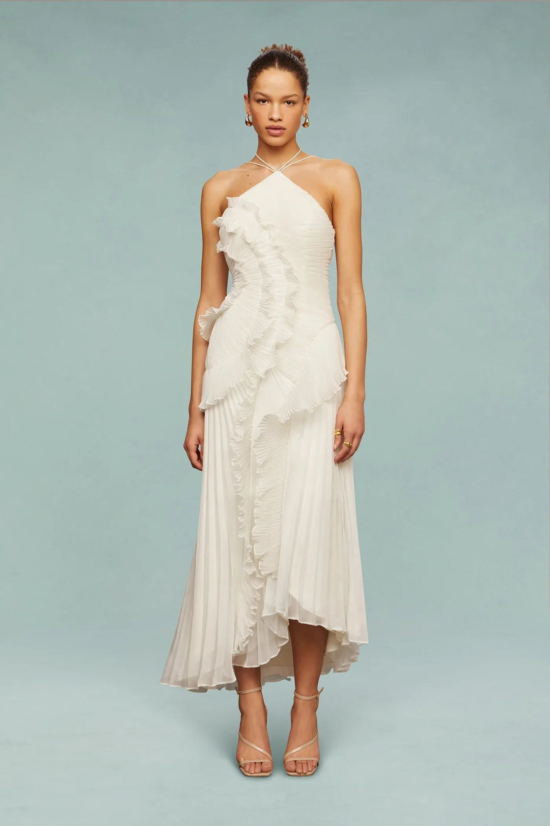 Valentina | Damen Ein-Schulter Maxi Hochzeitsgast Kleid