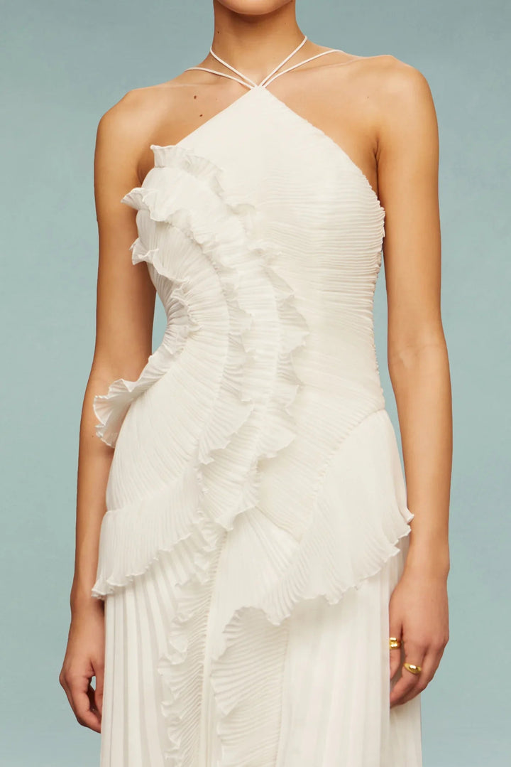 Valentina | Damen Ein-Schulter Maxi Hochzeitsgast Kleid