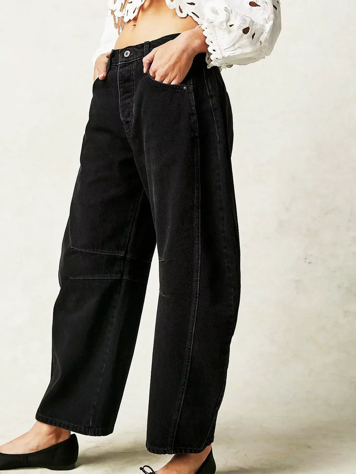 Addison | Damen Leopardenmuster Weite Bein Jeans