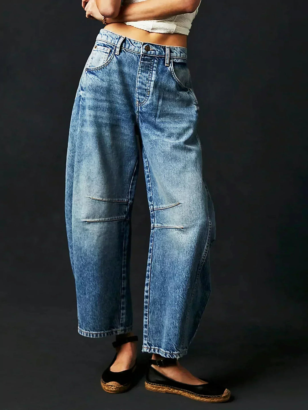 Addison | Damen Leopardenmuster Weite Bein Jeans