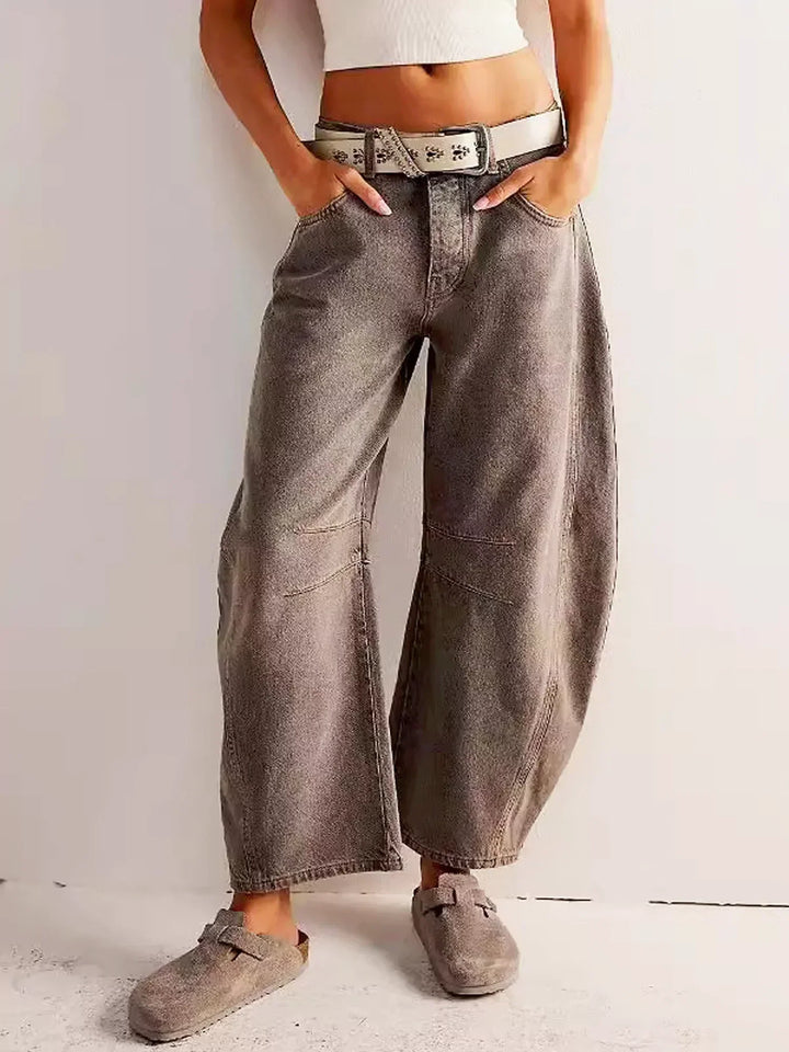 Addison | Damen Leopardenmuster Weite Bein Jeans