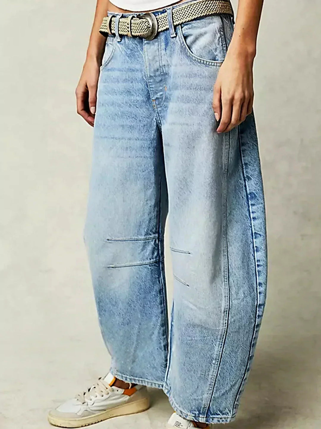 Addison | Damen Leopardenmuster Weite Bein Jeans