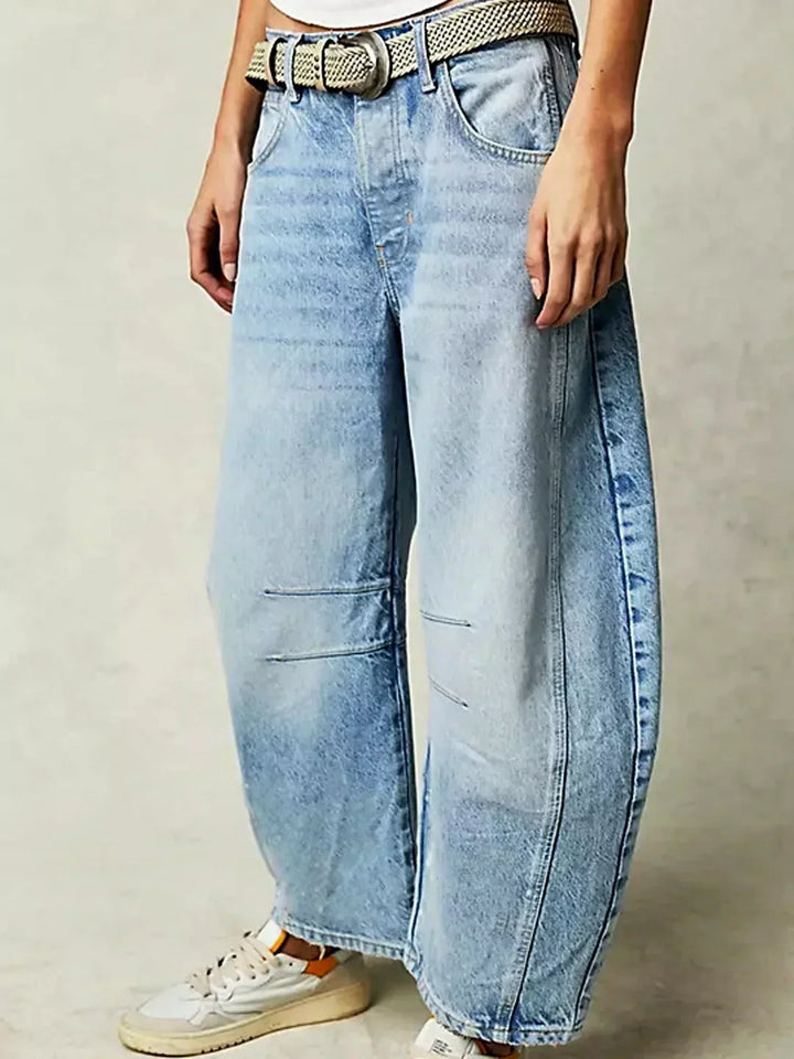 Addison | Damen Leopardenmuster Weite Bein Jeans