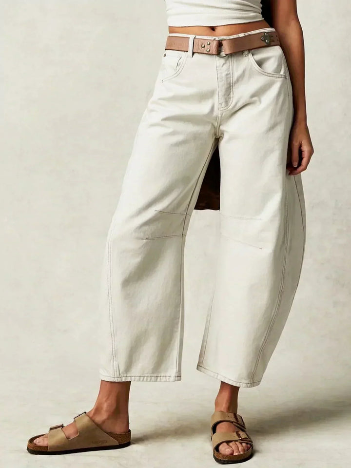 Addison | Damen Leopardenmuster Weite Bein Jeans