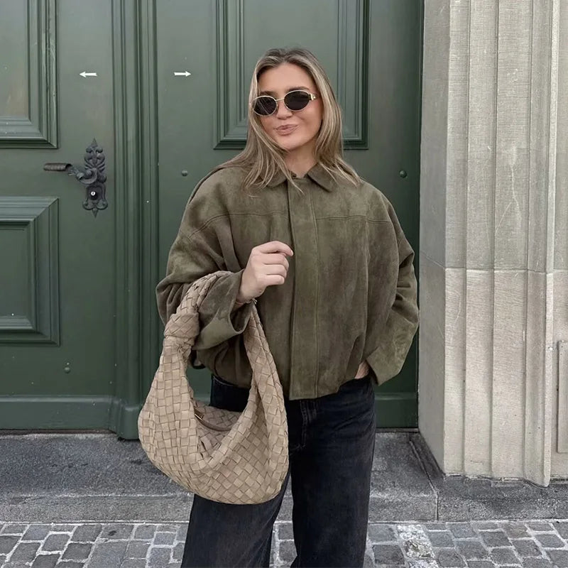Maeve | Damen Oversized Kurz geschnittene Bomberjacke