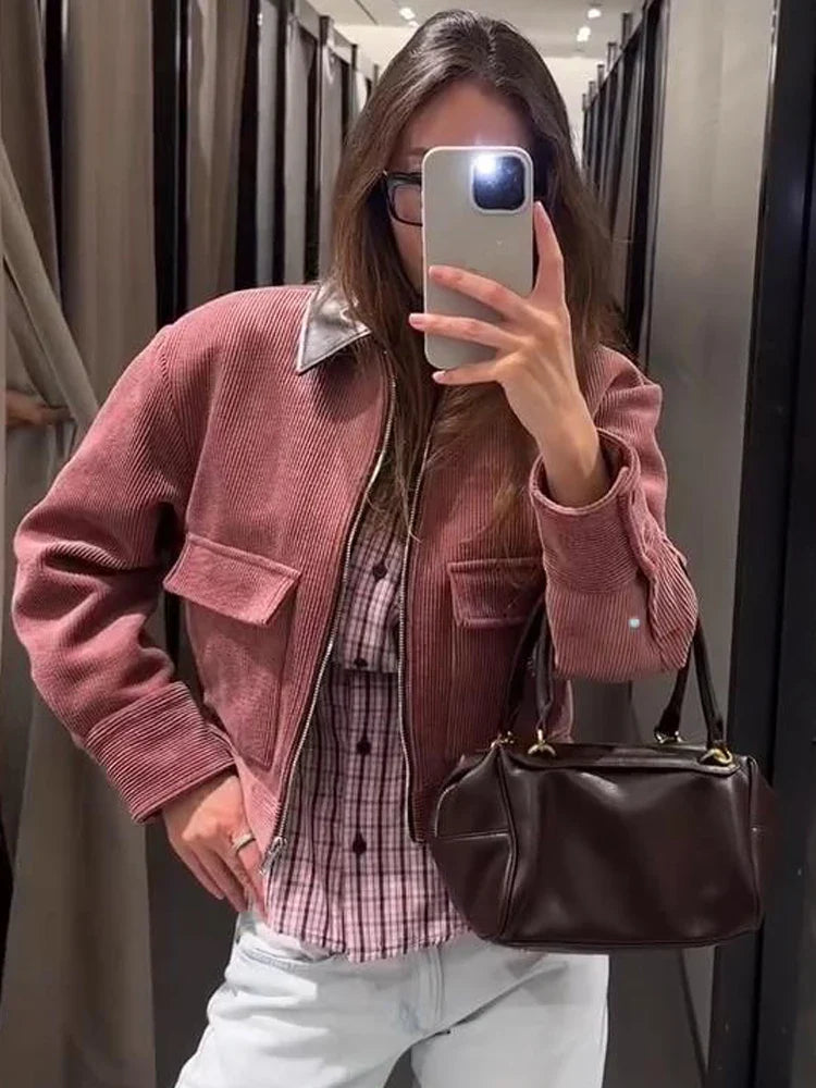 Anna | Dames Cropped Rits Bomber Jas
