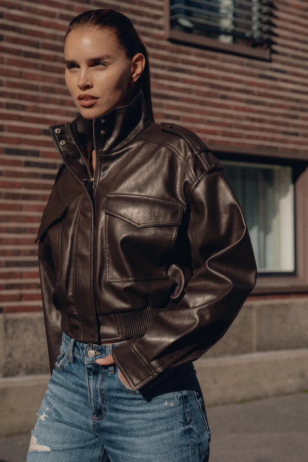 Clementine | Damen Reißverschluss Bikerjacke