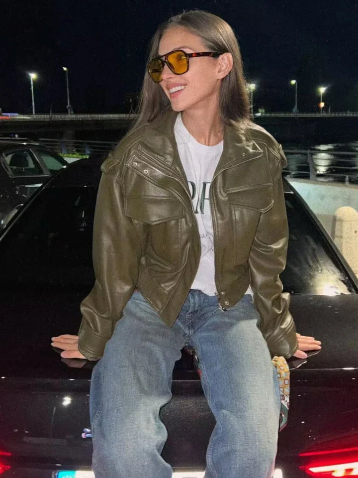Clementine | Damen Reißverschluss Bikerjacke