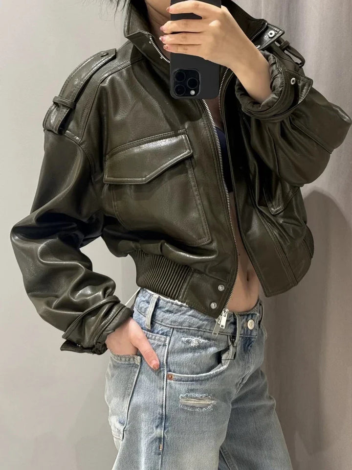 Clementine | Damen Reißverschluss Bikerjacke